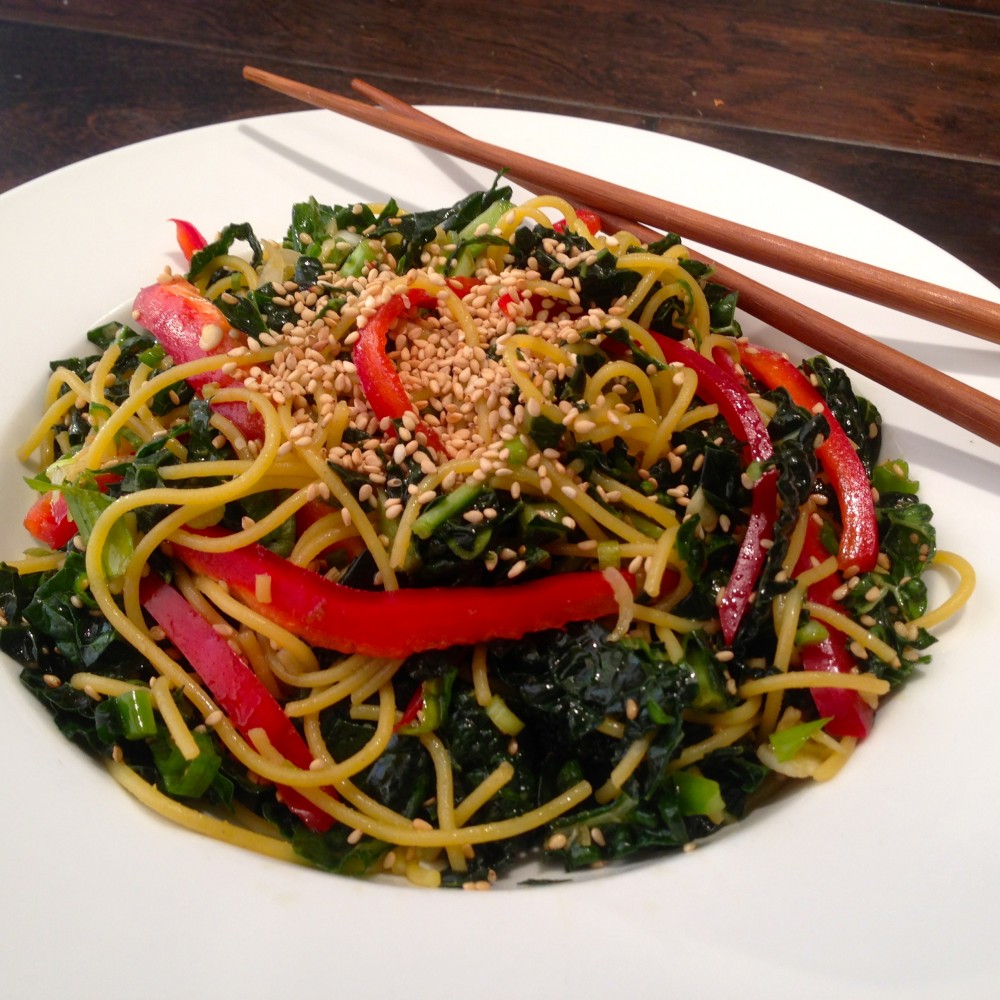 Sesame Kale Noodle Salad Gluten Free! Fitness and Fuel Personal